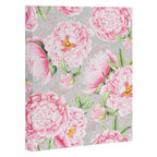 Hygge Blush Pink Peonies Pattern On Gray Canvas Print Gallery Image 3