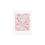 Hygge Blush Pink Peonies Pattern On Gray Art Print Gallery Image 1