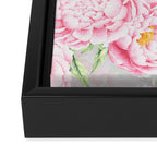 Hygge Blush Pink Peonies Pattern On Gray Framed Canvas Print Gallery Image 3