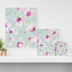 Hygge Hand Painted Watercolor Magnolia Blossoms Canvas Print Gallery Image 3