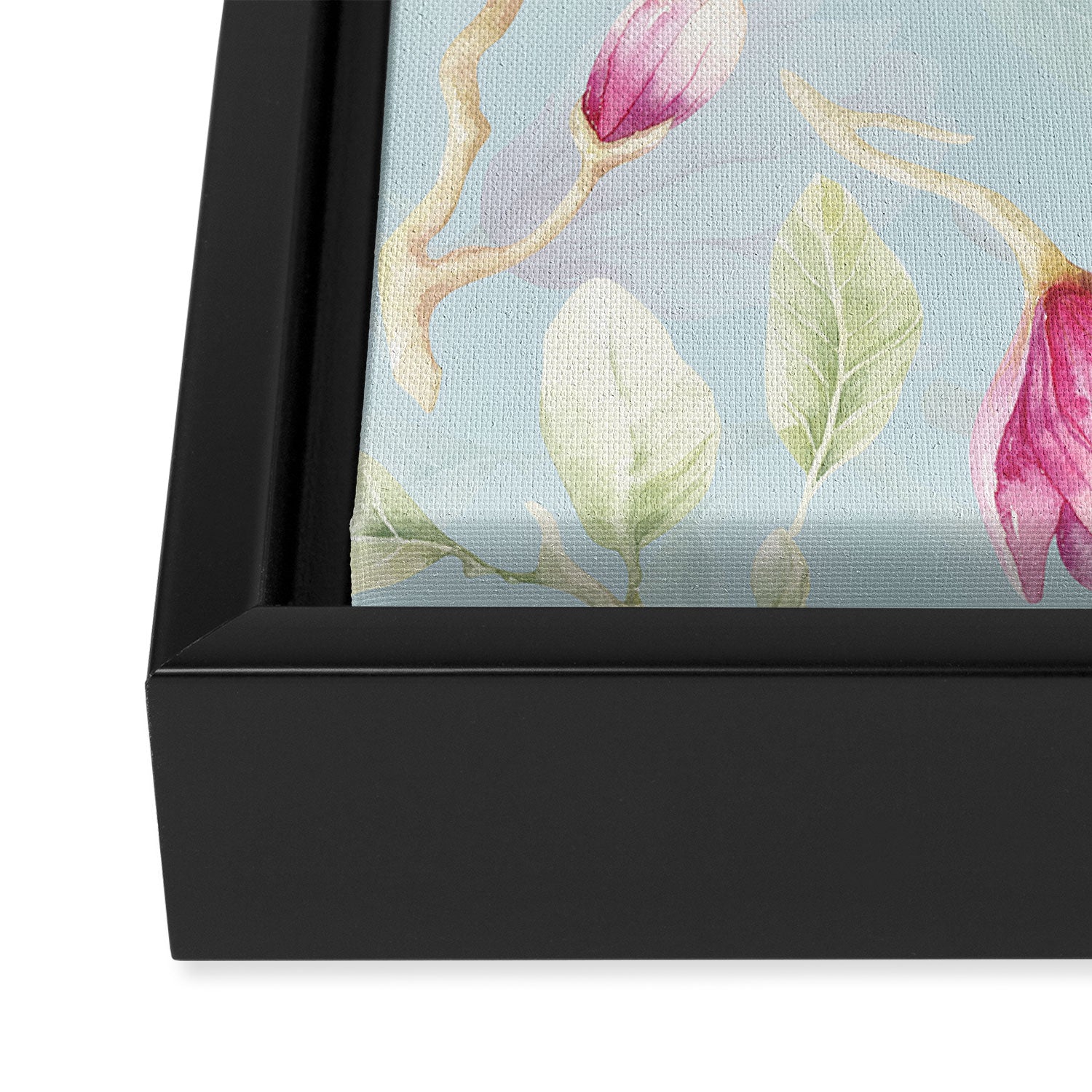 Hygge Hand Painted Watercolor Magnolia Blossoms Framed Canvas Print Gallery Image 3