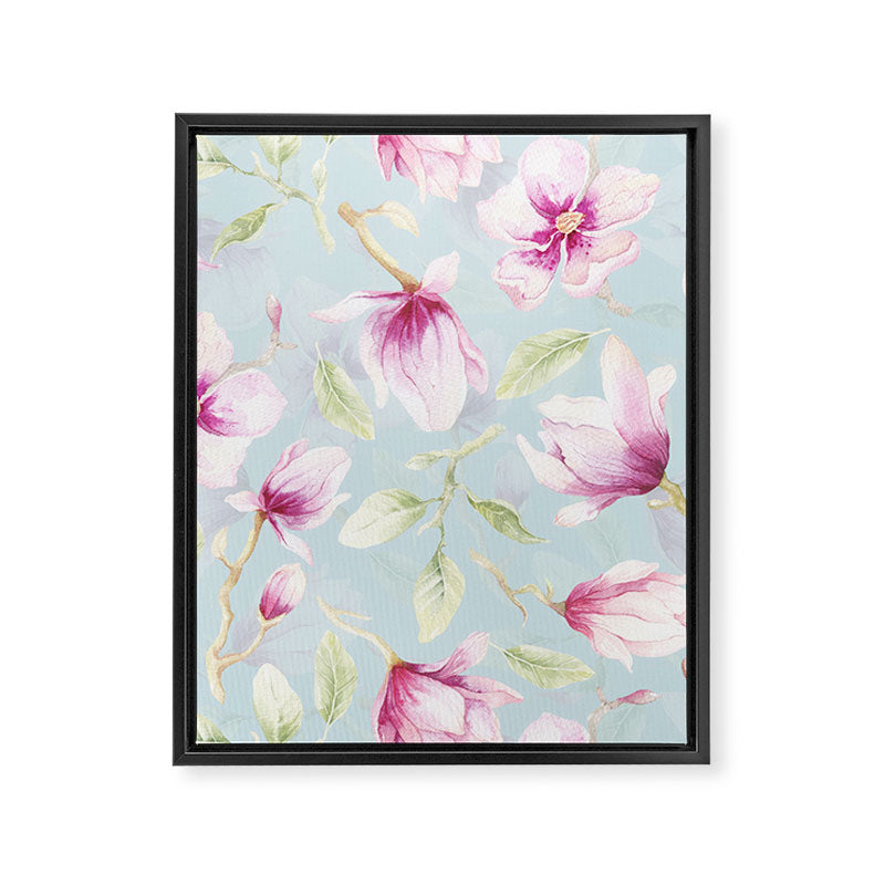 Hygge Hand Painted Watercolor Magnolia Blossoms Framed Canvas Print Gallery Image 8