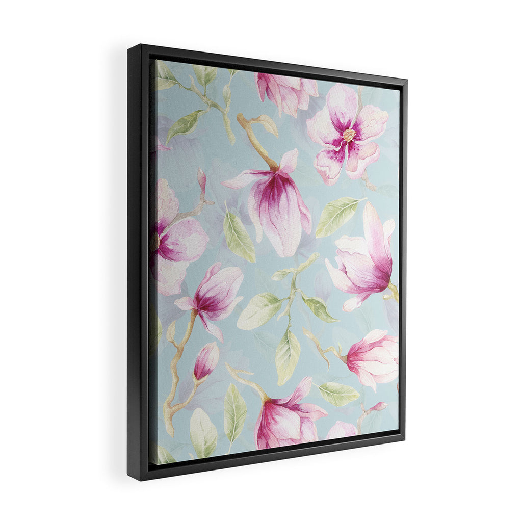 Hygge Hand Painted Watercolor Magnolia Blossoms Framed Canvas Print Gallery Image 2