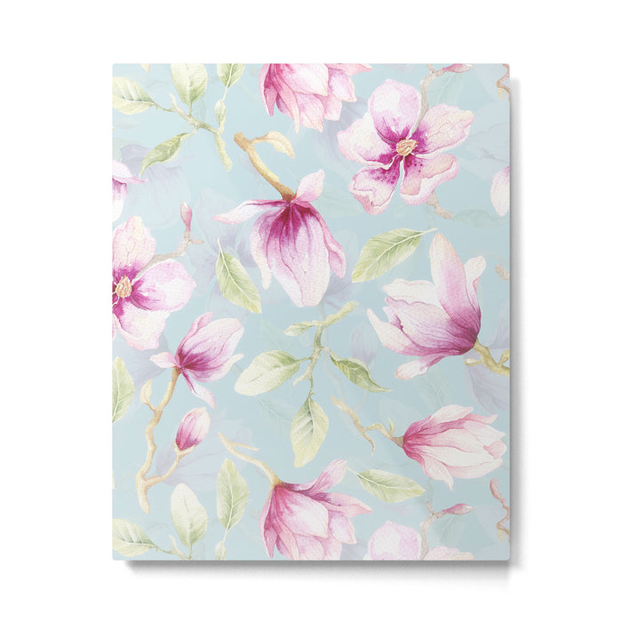 Hygge Hand Painted Watercolor Magnolia Blossoms Metal Print Gallery Image 1