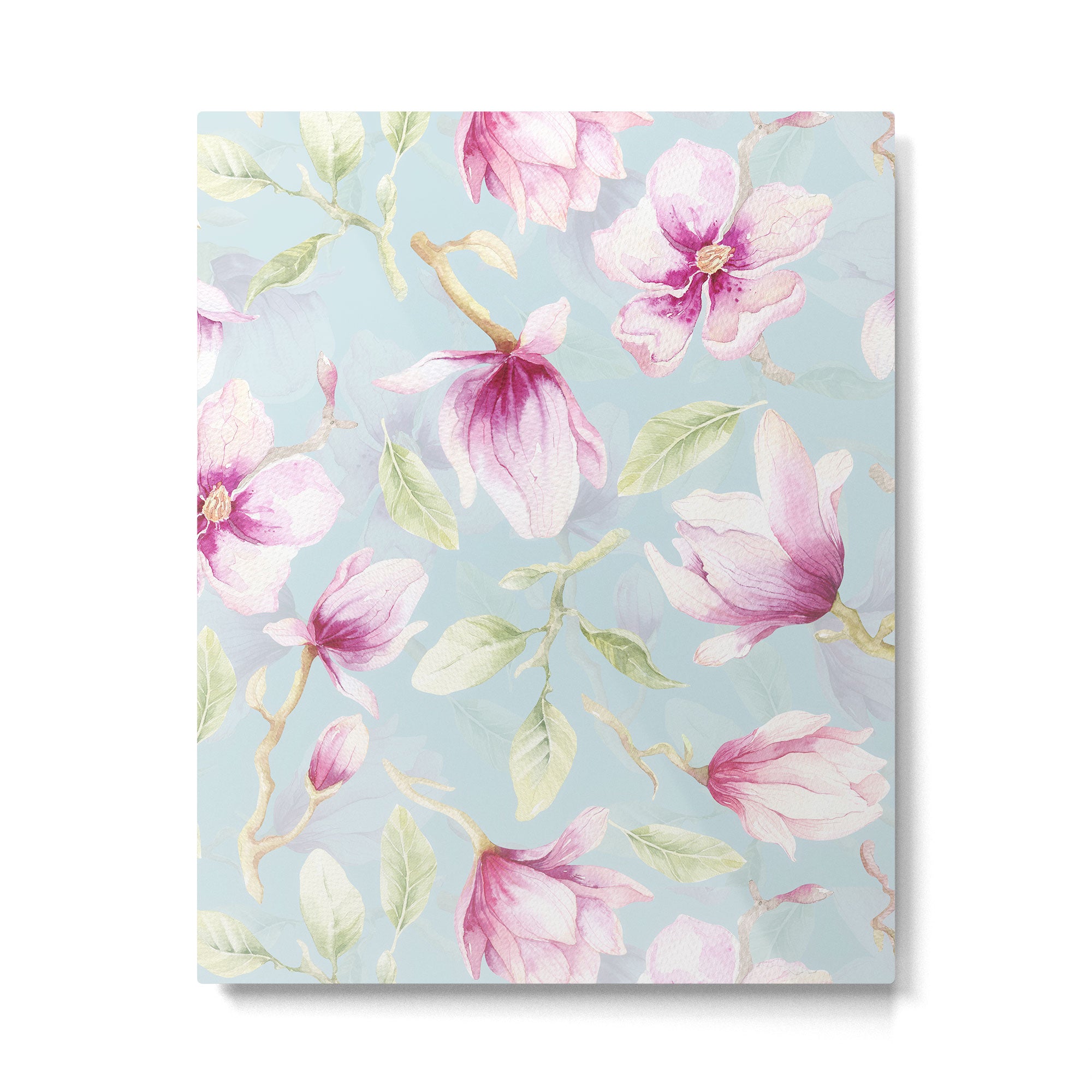 Hygge Hand Painted Watercolor Magnolia Blossoms Metal Print Gallery Image 6