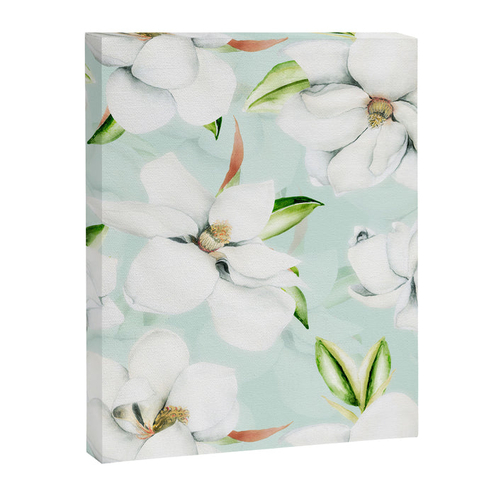 Hygge Magnolia Watercolor Pastel Flowers Canvas Print Gallery Image 1