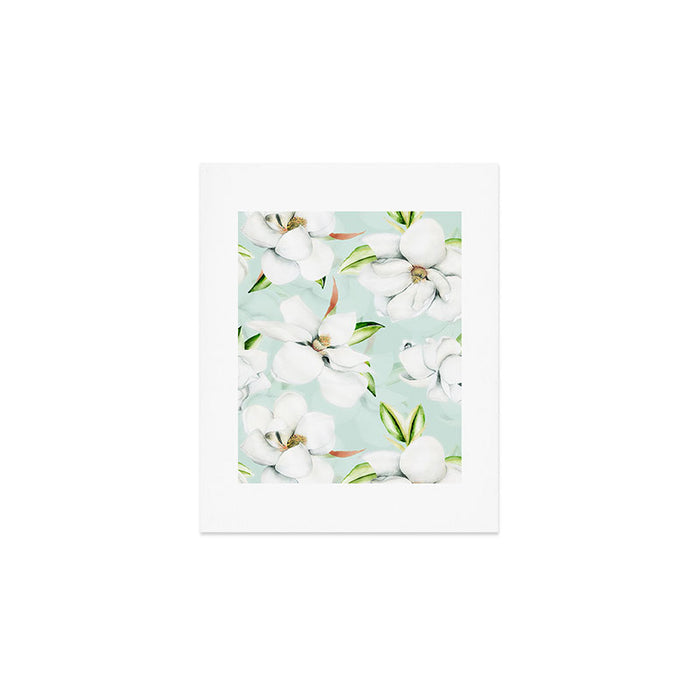 Hygge Magnolia Watercolor Pastel Flowers Art Print Gallery Image 1