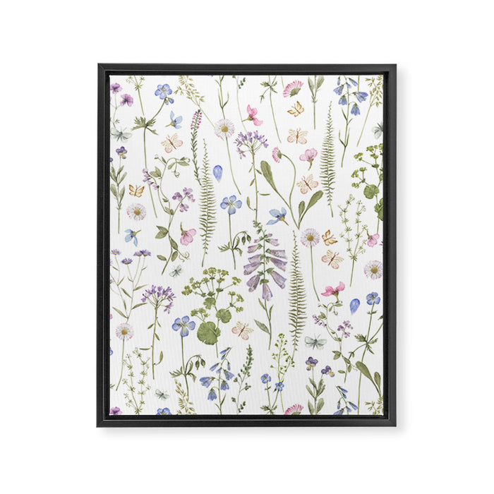 Hygge Summer Wildflowers Meadow Framed Canvas Print Gallery Image 1