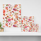 Hygge Watercolor Midsummer Dogroses Pattern  Canvas Print Gallery Image 3