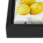 mediterranean summer lemon branches on white Framed Canvas Print Gallery Image 3