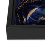 Midnight Dark Blue Marble Alcohol Ink Marble Art Flashes Framed Canvas Print Gallery Image 3
