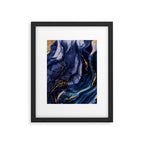 Midnight Dark Blue Marble Alcohol Ink Marble Art Flashes Framed Art Print Gallery Image 4