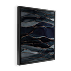 Midnight Marble Deep Ocean Waves Framed Canvas Print Gallery Image 2