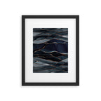 Midnight Marble Deep Ocean Waves Framed Art Print Gallery Image 6