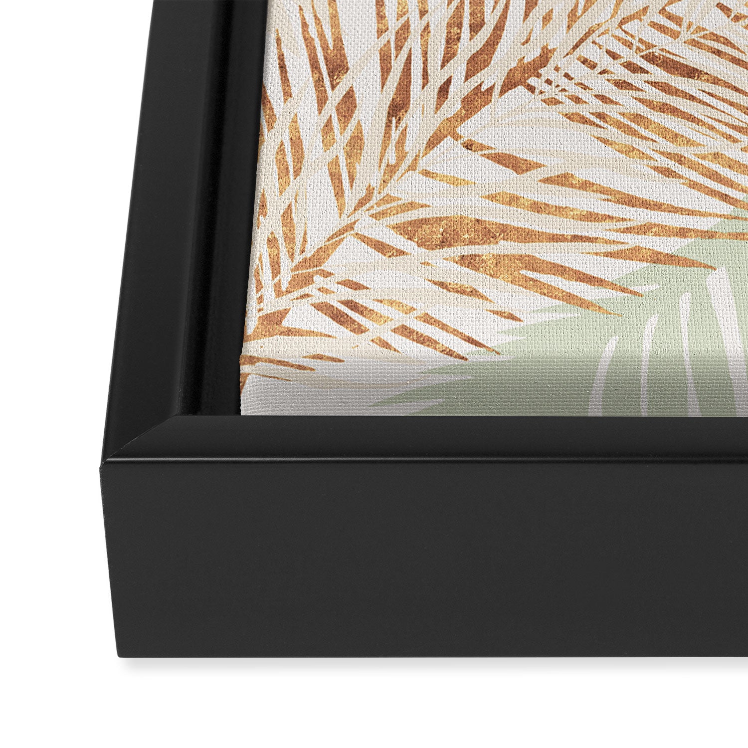 My blush and copper abstract Aloha Tropical Jungle Palm Garden Framed Canvas Print Gallery Image 3