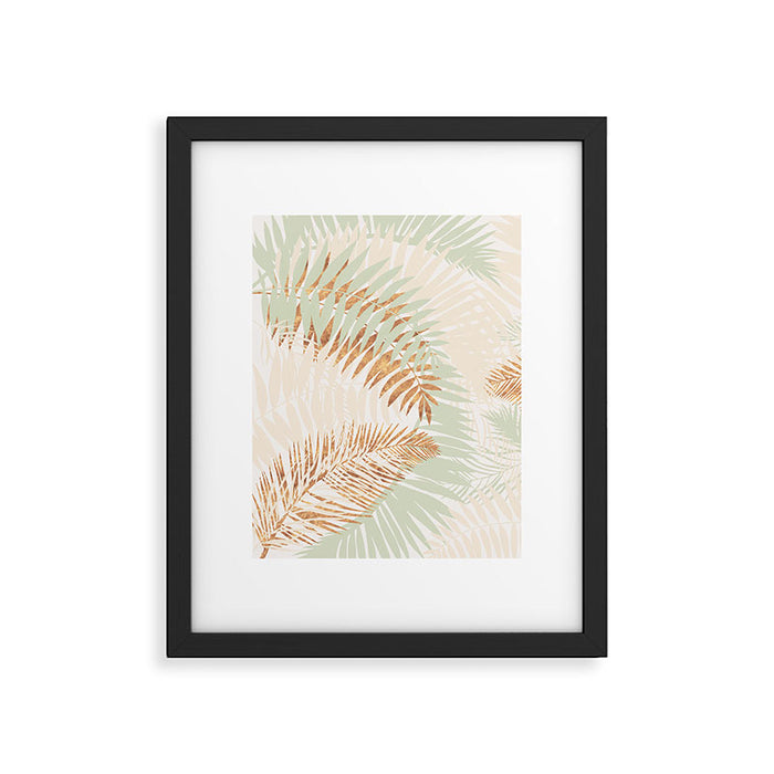 My blush and copper abstract Aloha Tropical Jungle Palm Garden Framed Art Print Gallery Image 1