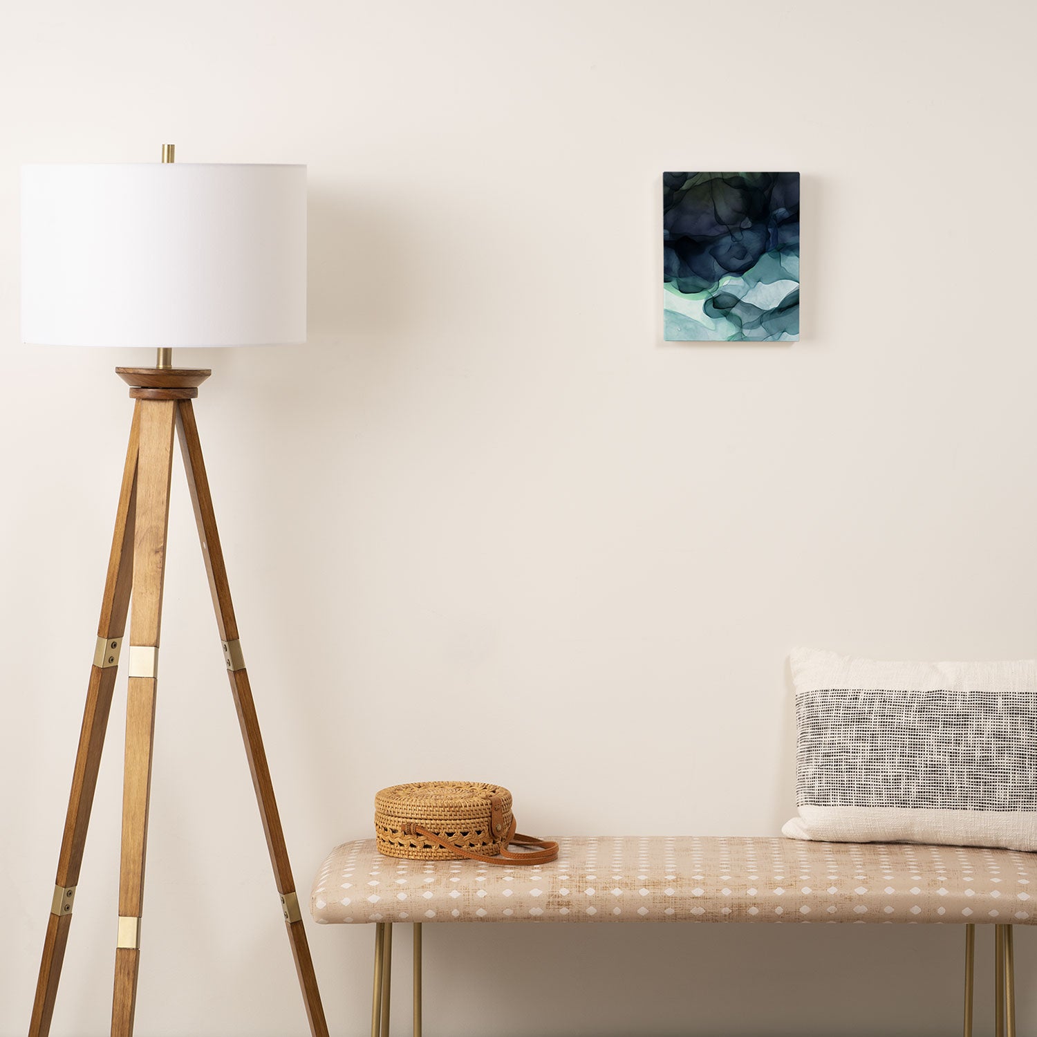Night Blue Flowing Art Canvas Print Gallery Image 2