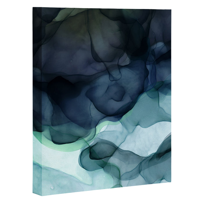 Night Blue Flowing Art Canvas Print Gallery Image 1