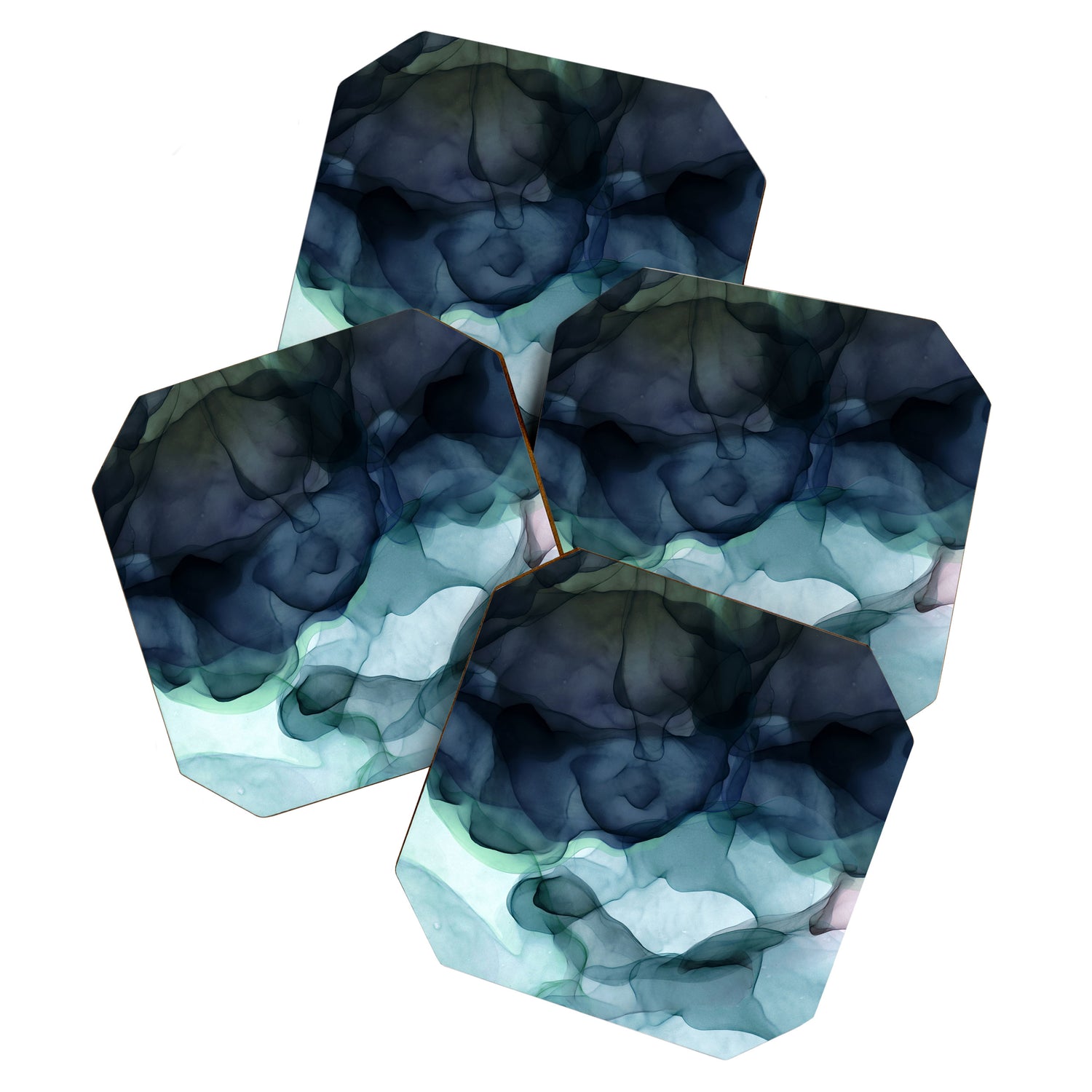 Night Blue Flowing Art Coaster Gallery Image 1