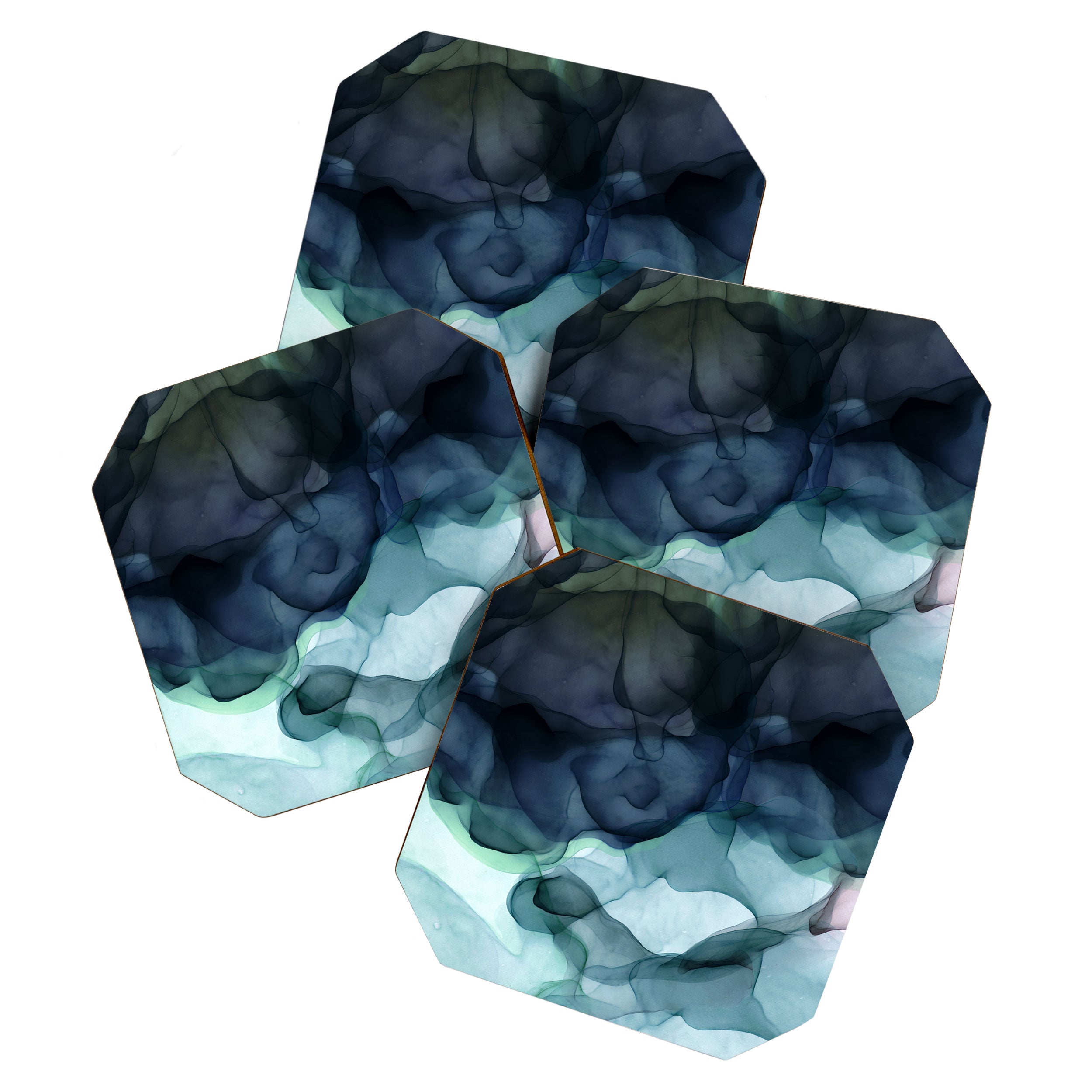 Night Blue Flowing Art Coaster Gallery Image 1