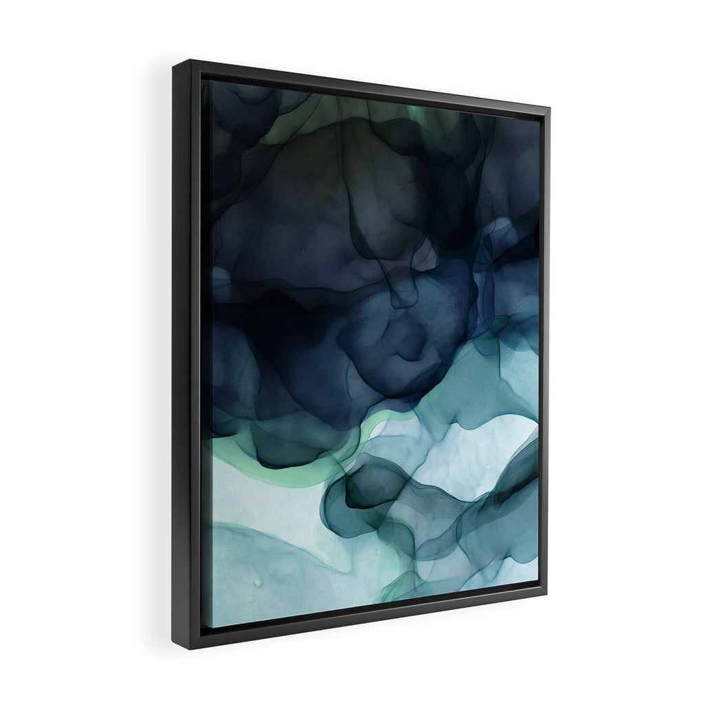 Night Blue Flowing Art Framed Canvas Print Gallery Image 2