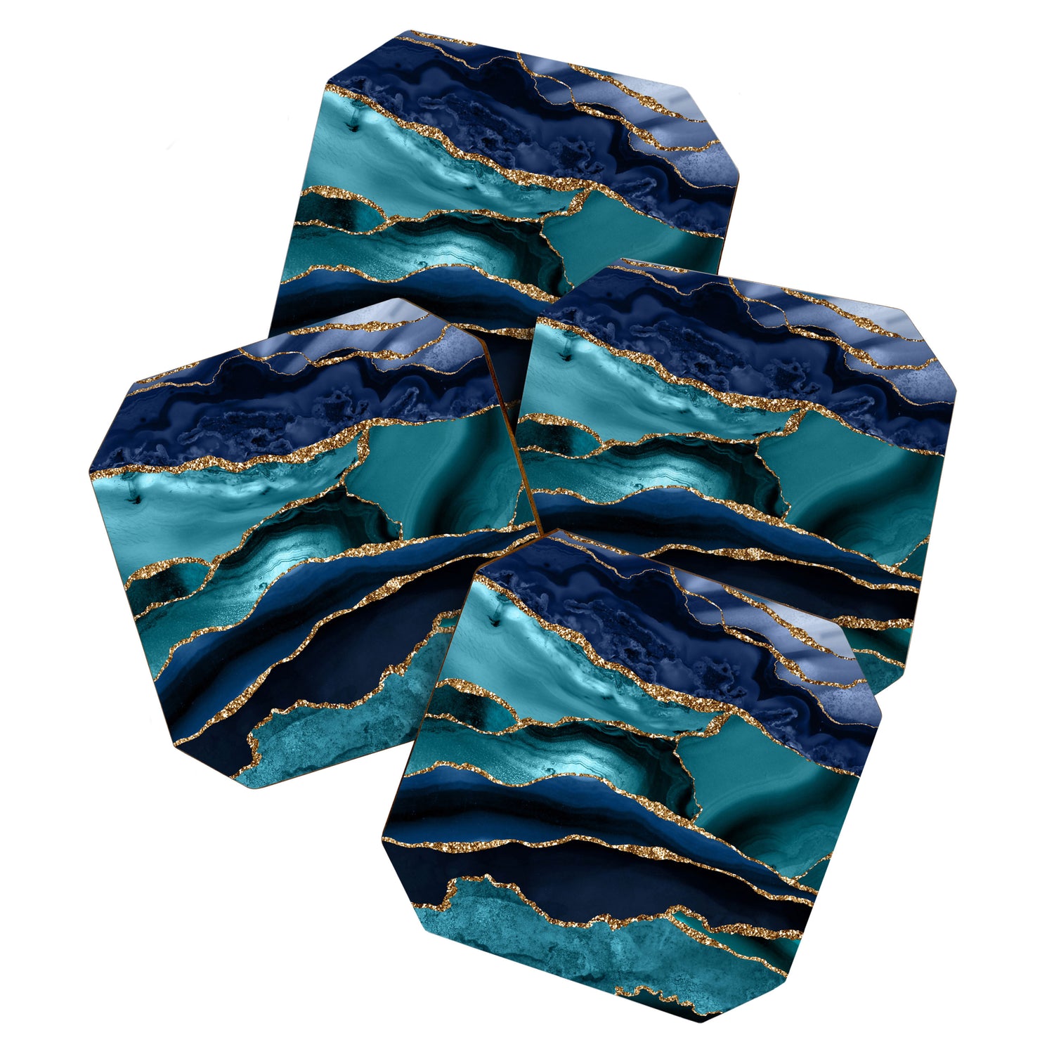Ocean Blue Mermaid Marble Coaster Gallery Image 1