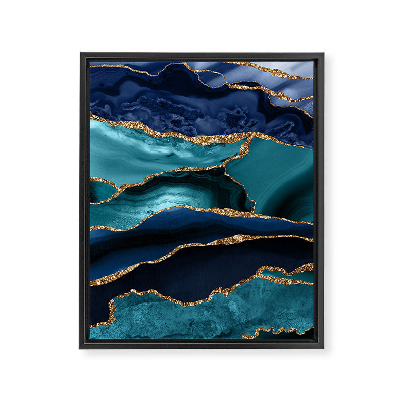 Ocean Blue Mermaid Marble Framed Canvas Print Gallery Image 8