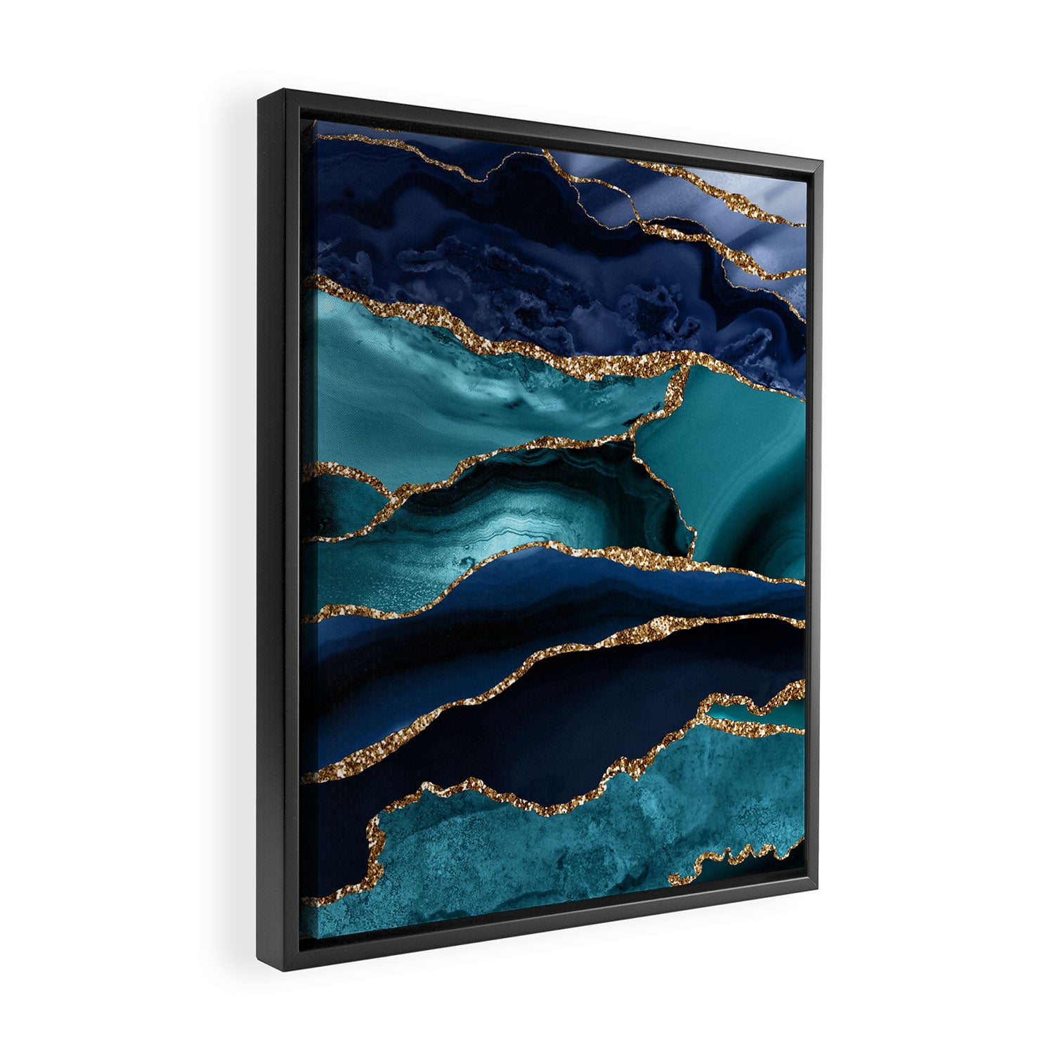 Ocean Blue Mermaid Marble Framed Canvas Print Gallery Image 2