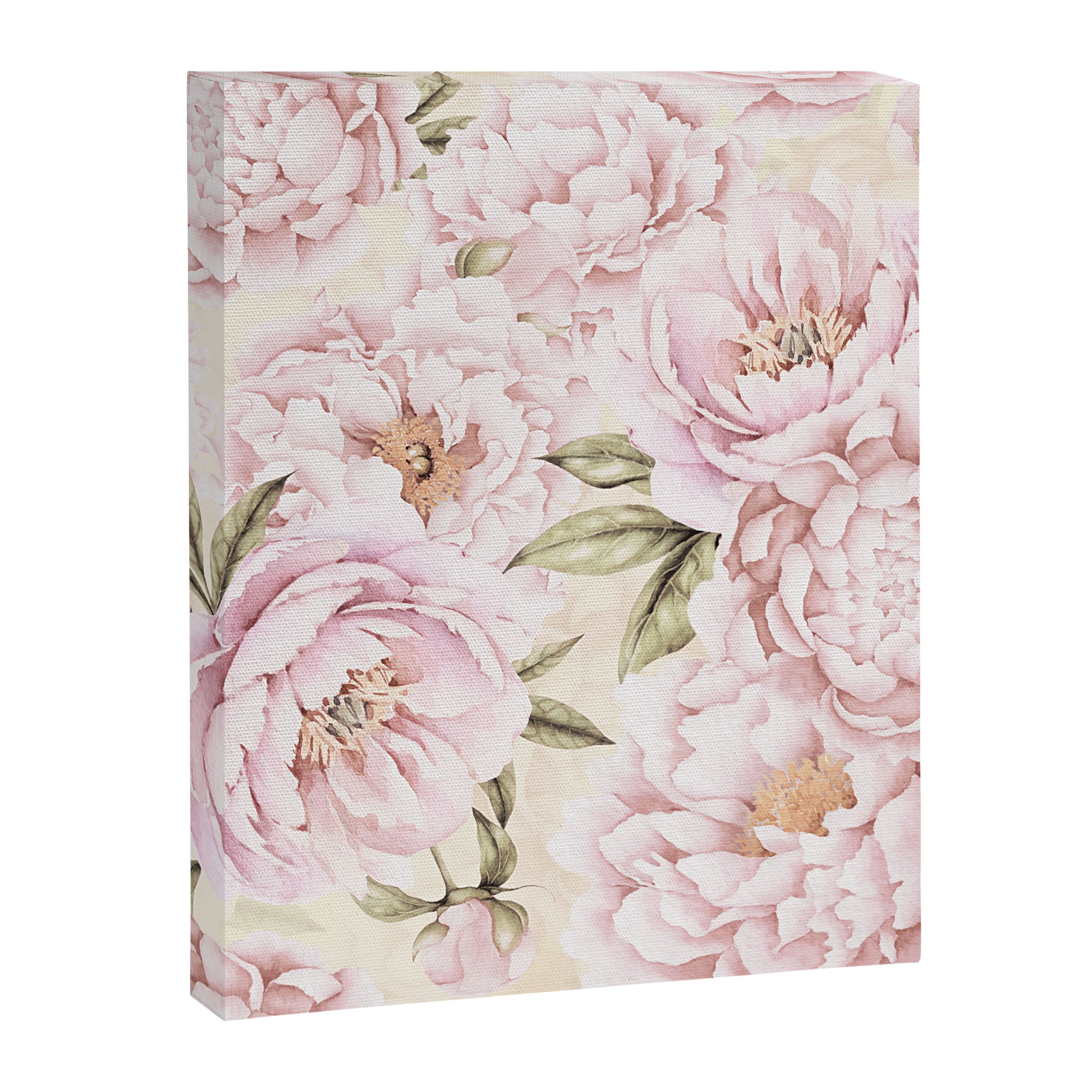 Pastel Blush Pink Spring Watercolor Peony Flowers Pattern Canvas Print Gallery Image 8