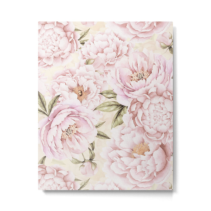 Pastel Blush Pink Spring Watercolor Peony Flowers Pattern Metal Print Gallery Image 1