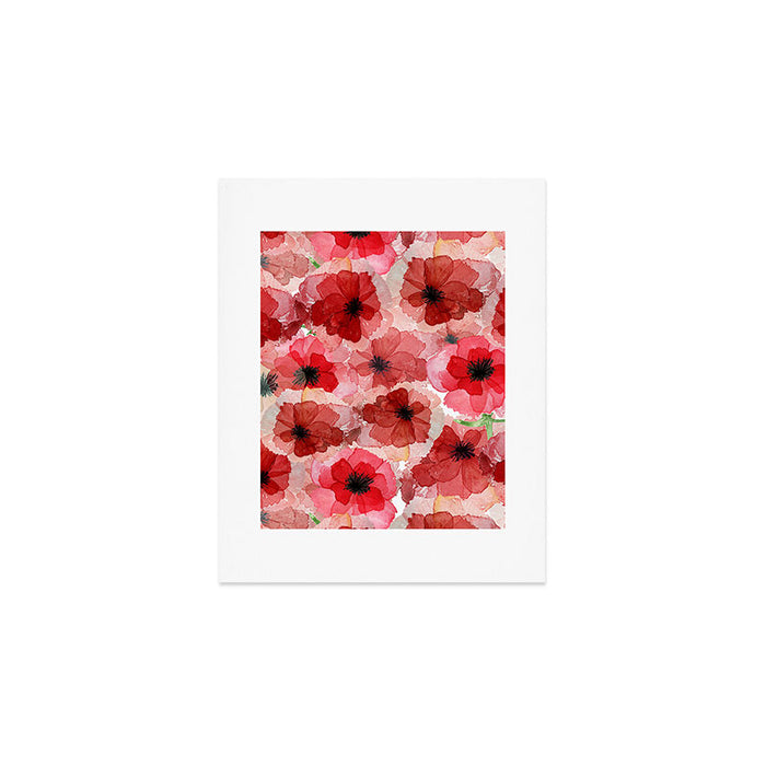 Pressed Poppy Blossom Pattern Art Print Gallery Image 1