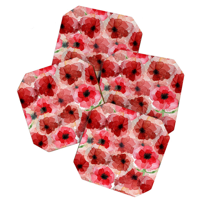 Pressed Poppy Blossom Pattern Coaster Gallery Image 1