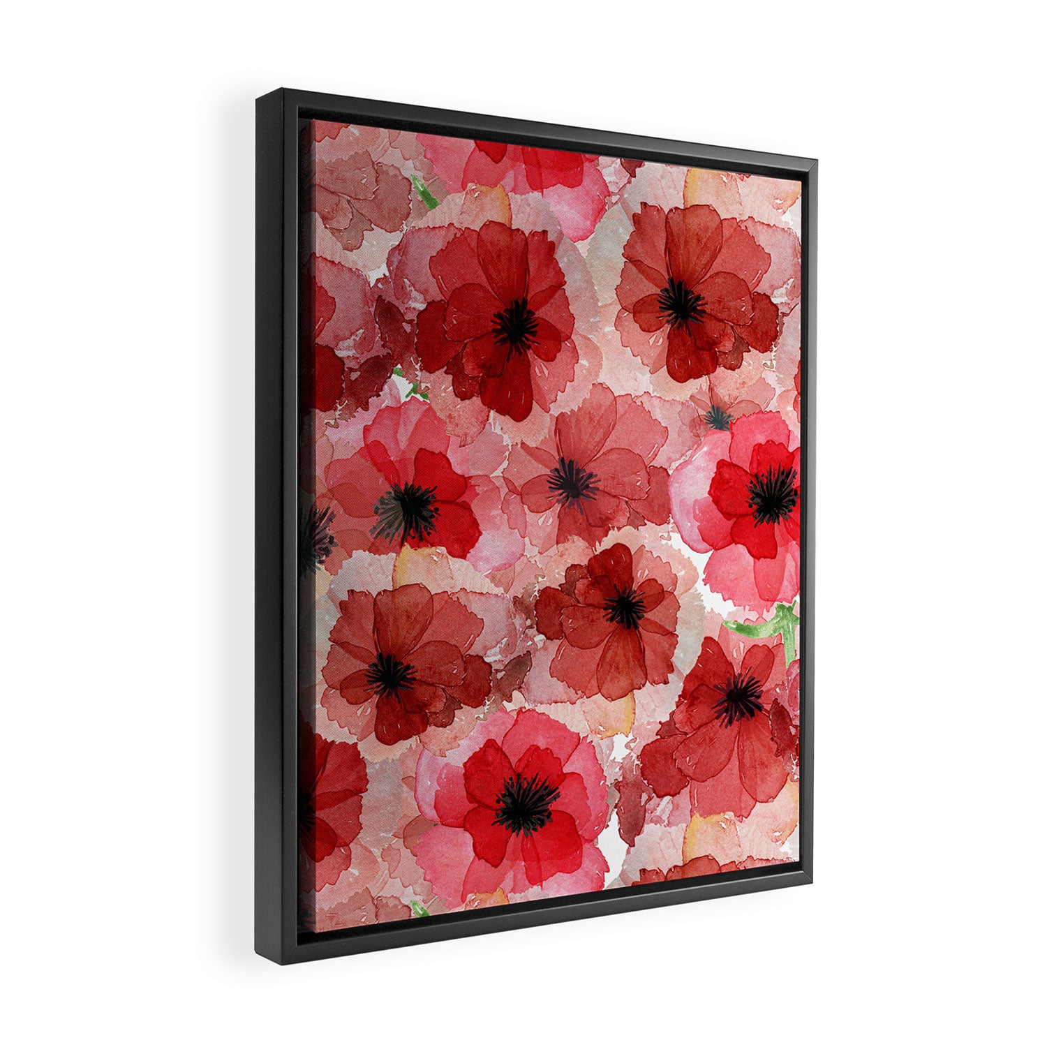 Pressed Poppy Blossom Pattern Framed Canvas Print Gallery Image 2