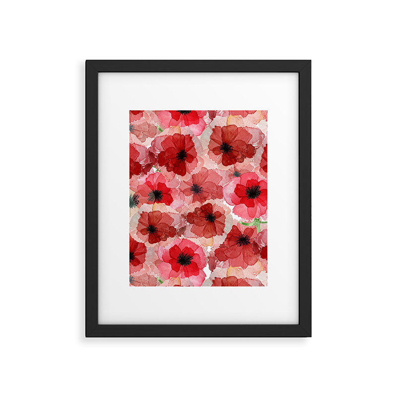 Pressed Poppy Blossom Pattern Framed Art Print Gallery Image 6