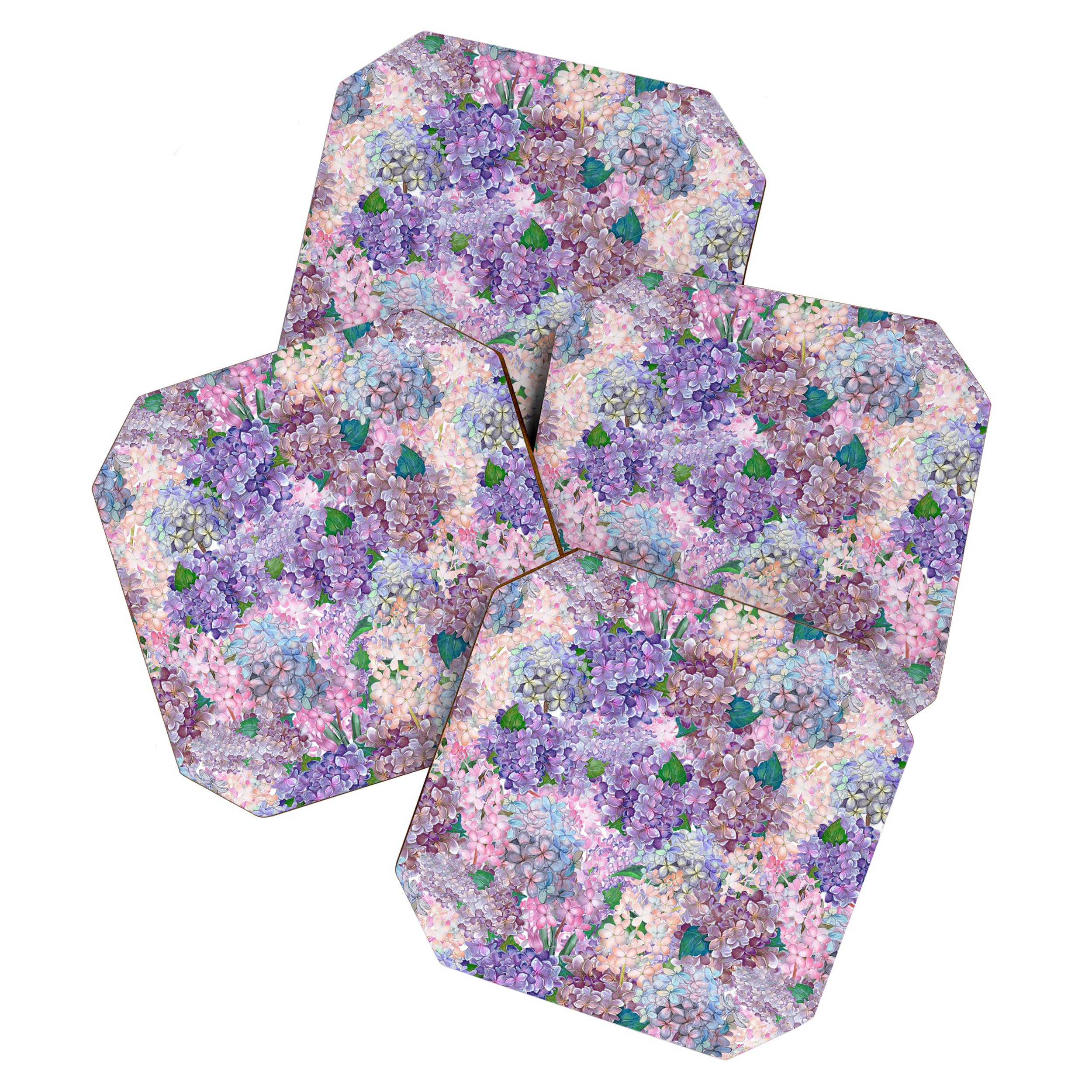Purple and blue Lilac & Hydrangea - Flower Design Coaster Gallery Image 1