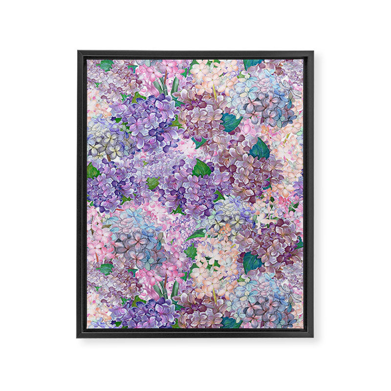 Purple and blue Lilac & Hydrangea - Flower Design Framed Canvas Print Gallery Image 8