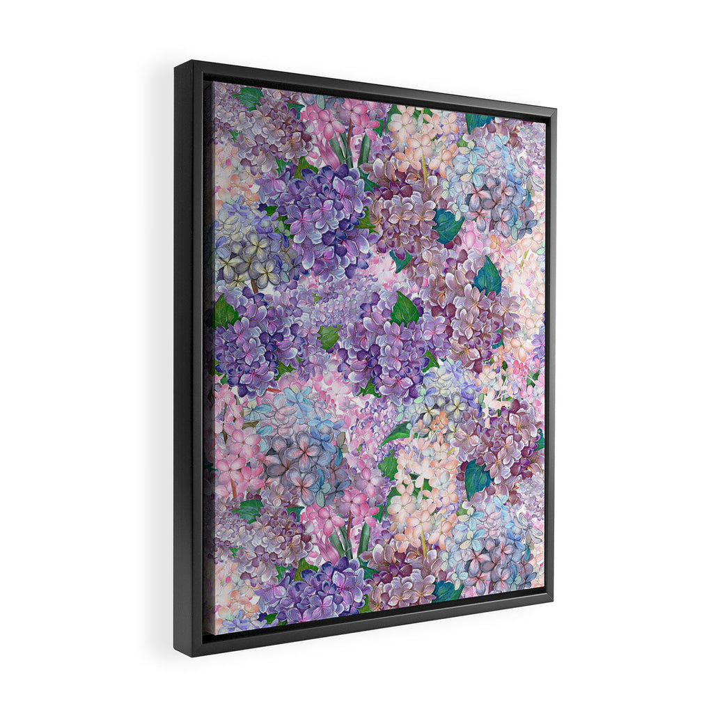 Purple and blue Lilac & Hydrangea - Flower Design Framed Canvas Print Gallery Image 2