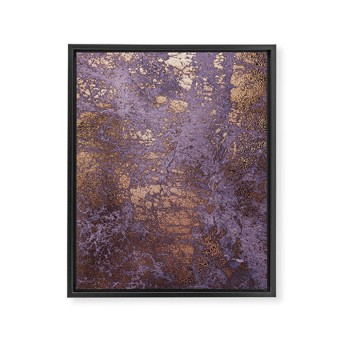 Purple and Copper Glamour Ink  Marble Texture Framed Canvas Print Gallery Image 1