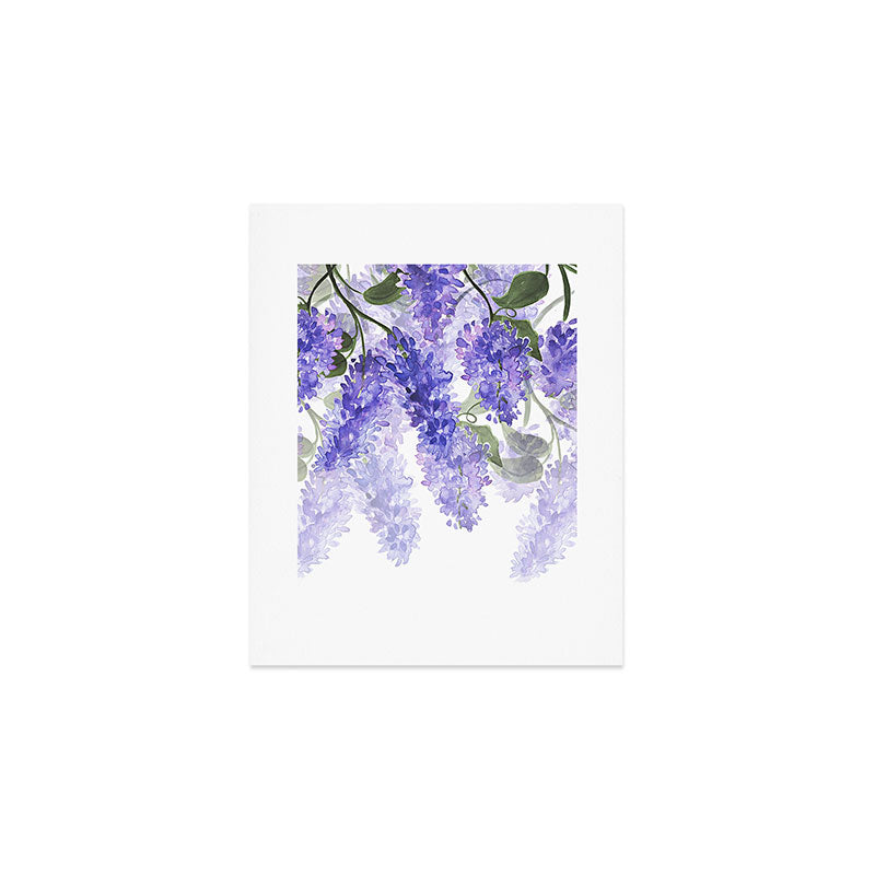 Purple Wisteria Flowers Art Print Gallery Image 1