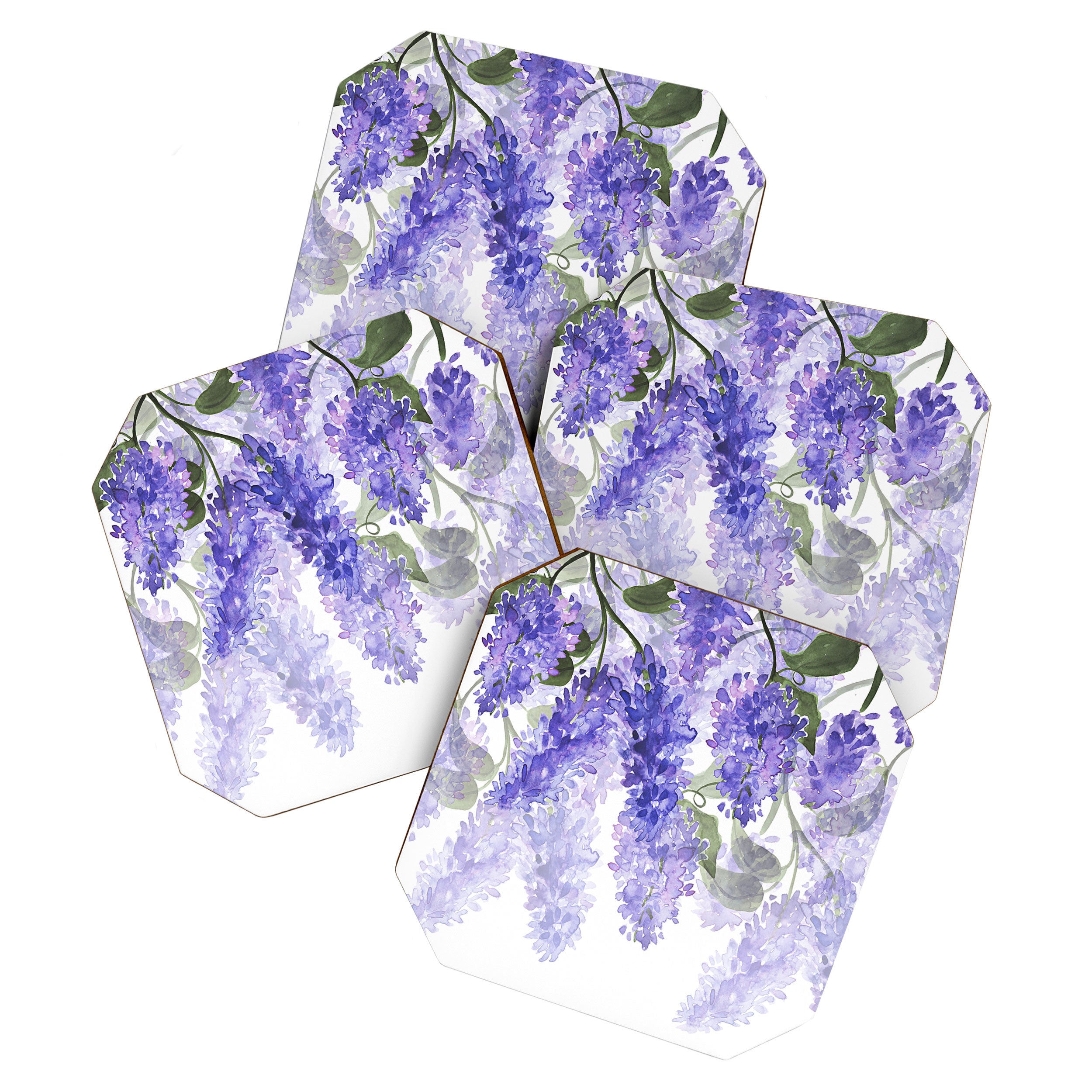 Purple Wisteria Flowers Coaster Gallery Image 1