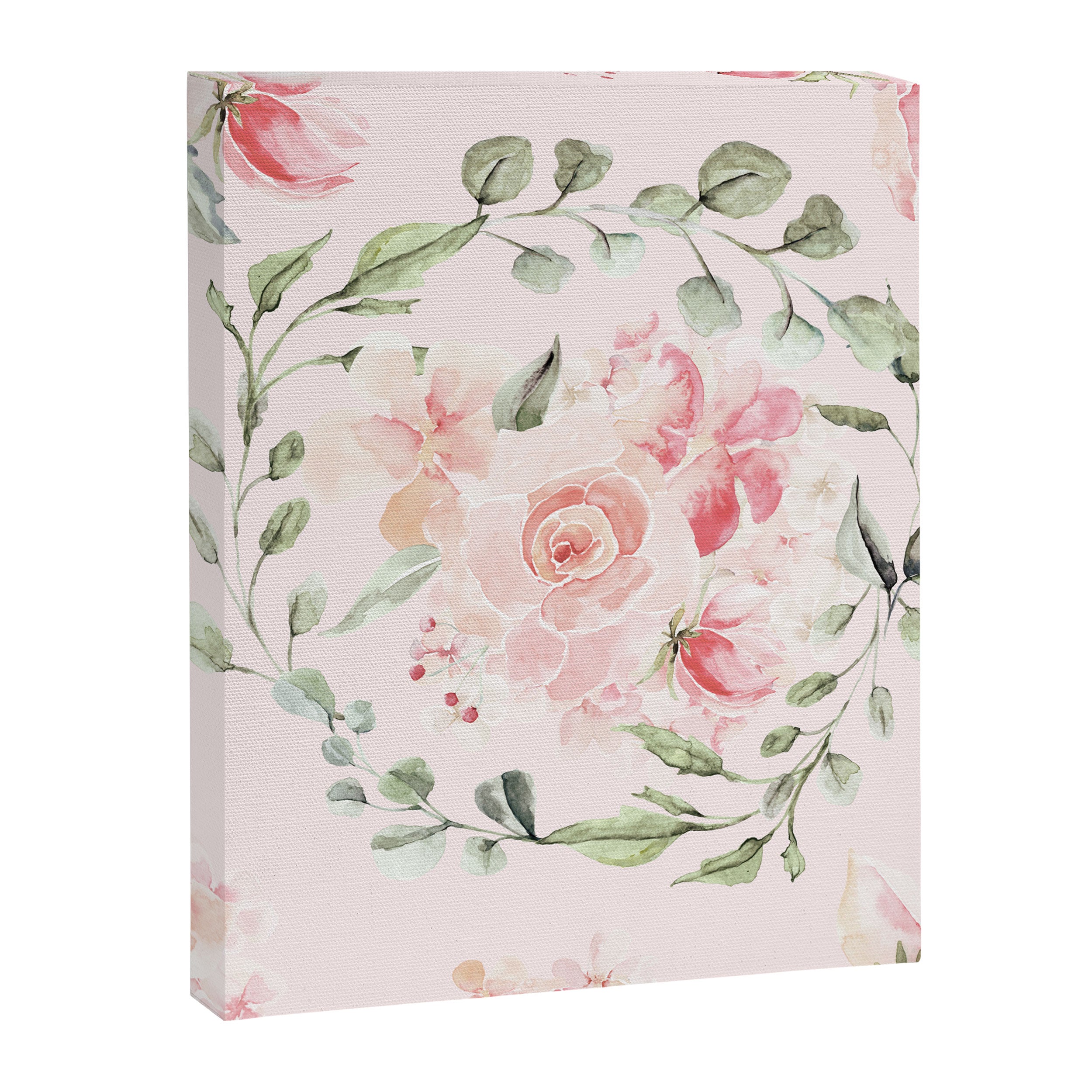 Rose Blush Watercolor Flower Pattern Canvas Print Gallery Image 8