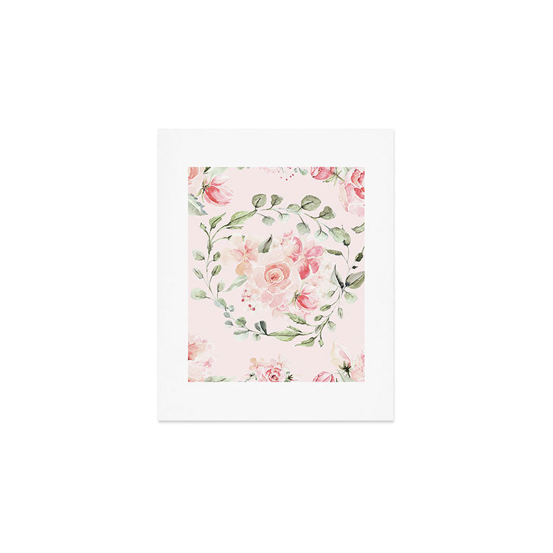 Rose Blush Watercolor Flower Pattern Art Print Gallery Image 1