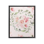 Rose Blush Watercolor Flower Pattern Framed Canvas Print Gallery Image 8