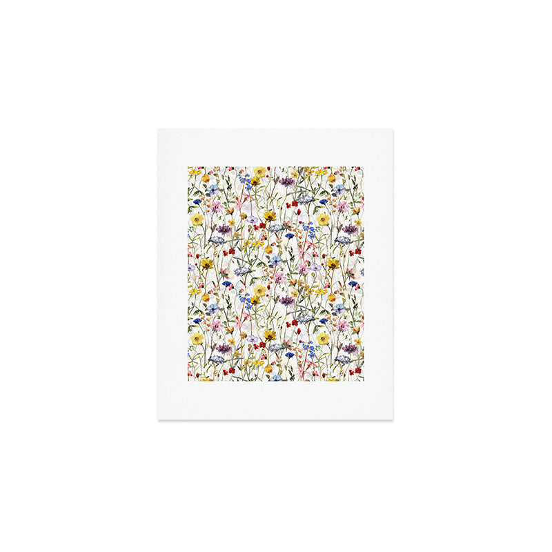 Scandinavian Colorful Midsummer Dried Wildflowers Watercolor Meadow  14 Art Print Gallery Image 1
