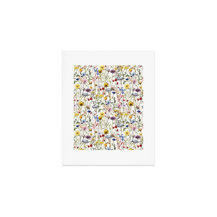 Scandinavian Colorful Midsummer Dried Wildflowers Watercolor Meadow  14 Art Print Gallery Image 1