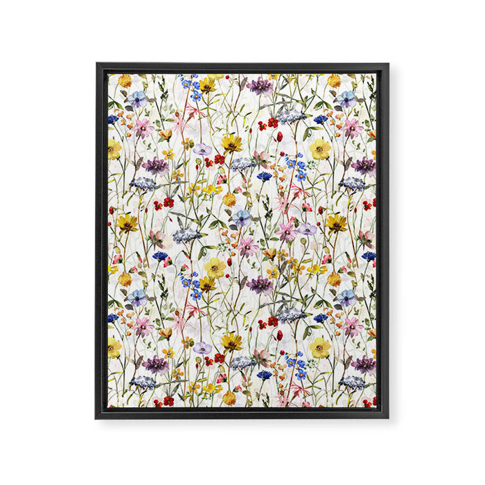 Scandinavian Colorful Midsummer Dried Wildflowers Watercolor Meadow  14 Framed Canvas Print Gallery Image 1