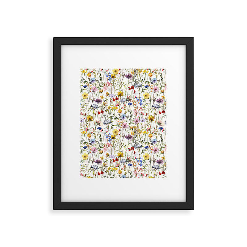 Scandinavian Colorful Midsummer Dried Wildflowers Watercolor Meadow  14 Framed Art Print Gallery Image 6