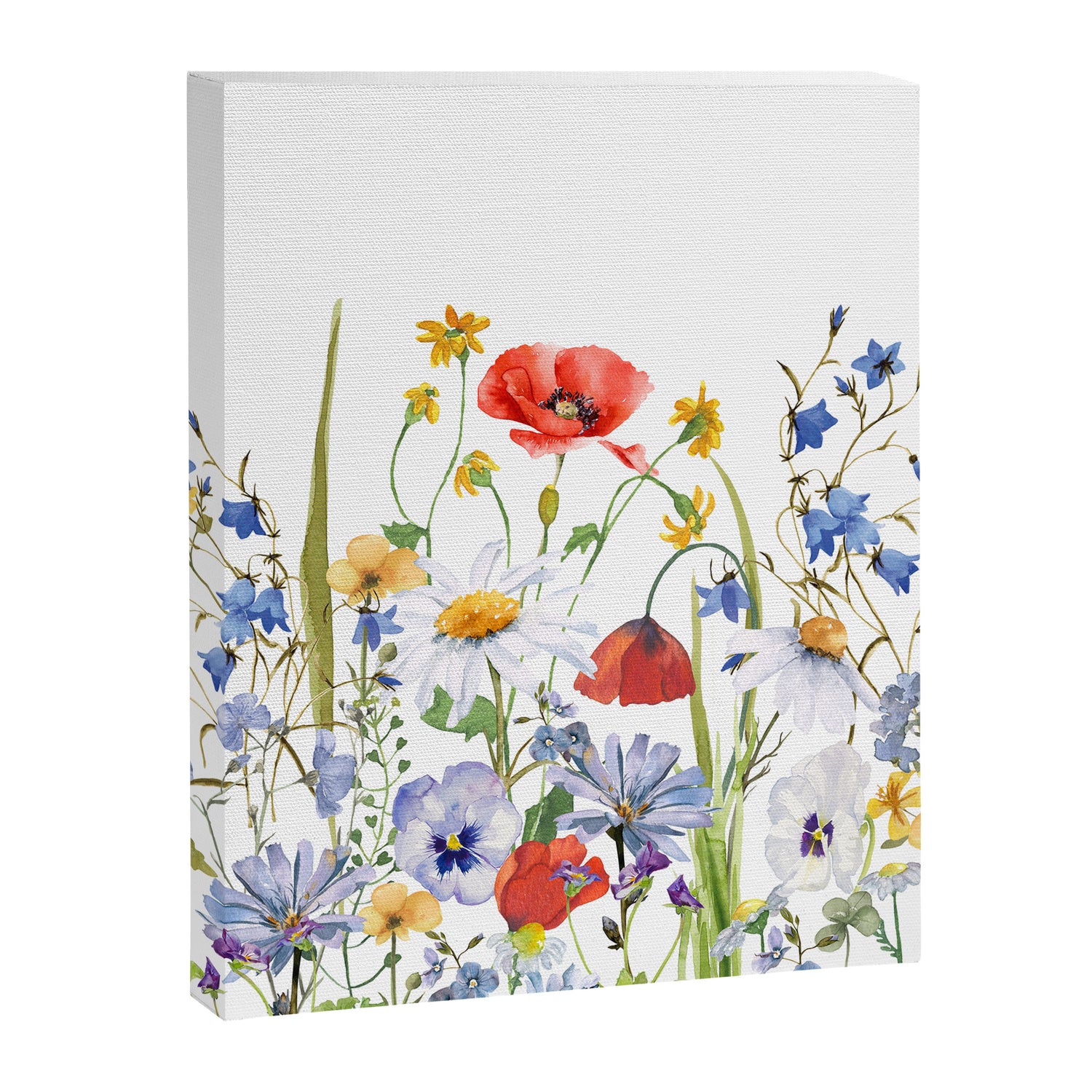 Scandinavian Colorful Midsummer Wildflowers Meadow  Canvas Print Gallery Image 3