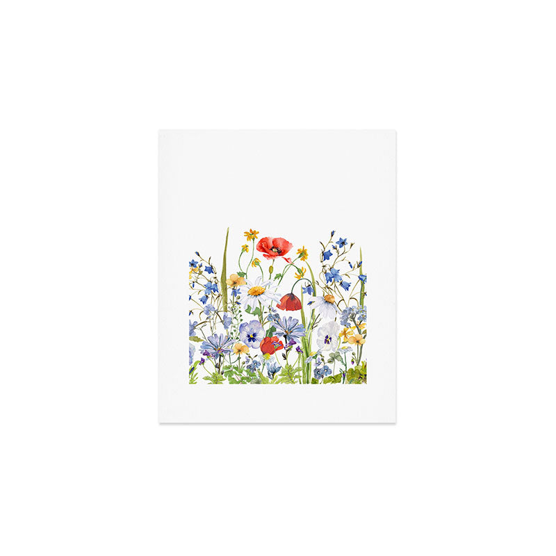 Scandinavian Colorful Midsummer Wildflowers Meadow  Art Print Gallery Image 1