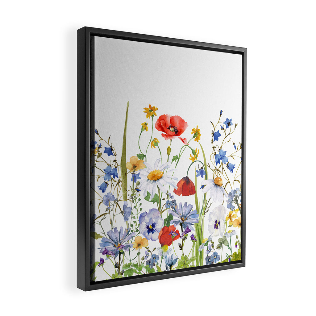 Scandinavian Colorful Midsummer Wildflowers Meadow  Framed Canvas Print Gallery Image 2